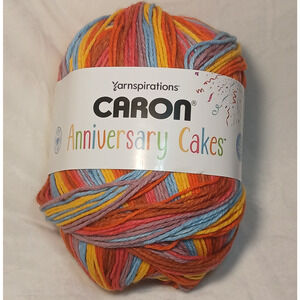Caron Anniversary Cakes Yarn Beach Towel HUGE 2 LB SKEIN Self-Striping Acrylic